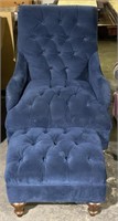 (E) England Inc. Blue Lounge Chair 37” Tall