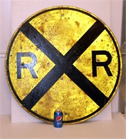 Vintage Railroad Crossing Metal Sign