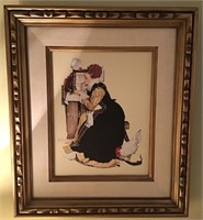 FRAMED NORMAN ROCKWELL WOMAN LIPSTICK