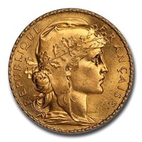 1911 France Gold 20 Francs Rooster Ms-66 Pcgs