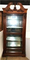 Lighted Mirrored Back Display Cabinet with Side