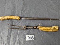 Bone Handled Fork & Sharpener