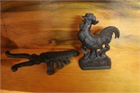 Cast Iron Boot Scrape & Rooster
