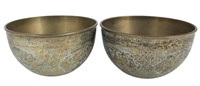 Pair of Persian Brass Bowls