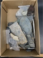 Large box of Stone specimens including petrified w