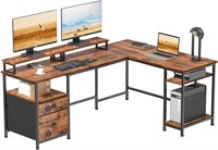 Furologee 66 L Desk  Rustic Brown