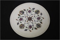 Vintage Mother Of Pearl Inlaid on Marble Tray