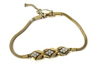 Kaspar & Esh Diamond Bracelet Gold Filled