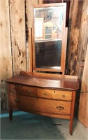 Vintage Solid Wood Dresser with Mirror