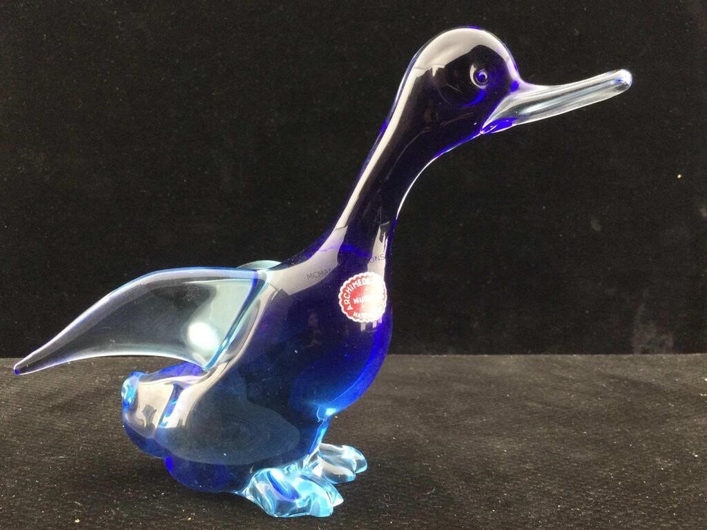 Archimede Seguso Murano Art Glass Duck 6in H