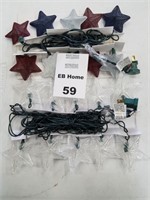 4th Of July Plug In Star Lights Set of 8