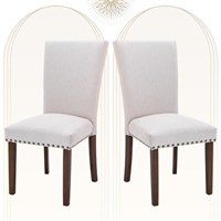 COLAMY Upholstered Parsons Dining Chairs Set of 2,