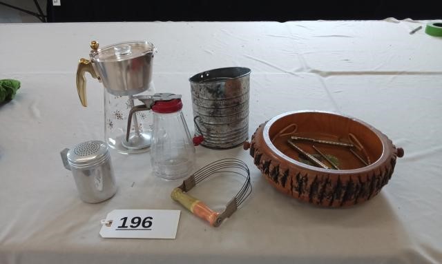 Nut Bowl, Syrup, Sifter, Coffee Maker, Shaker