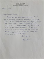 John Kerr Signed Letter