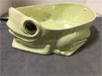 Green Ceramic Frog, 12 X 10 X 3