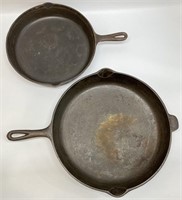 2pc Large Cast Iron Frying Pans