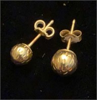 18K (750) yellow gold 5mm ball earrings