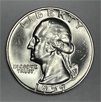 1959 Washington Silver Quarter Type B UNC BU