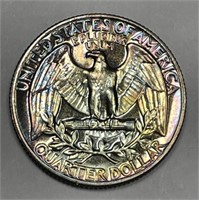 1960 Washington Silver Quarter Rainbow Toned Proof