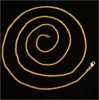 14K yellow gold 1.7 mm, 30 inch solid rope chain