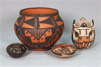 4pc. Signed Pueblo Pottery