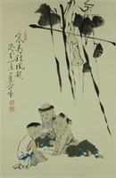 Fan Zeng b.1938 Watercolour on Paper Scroll