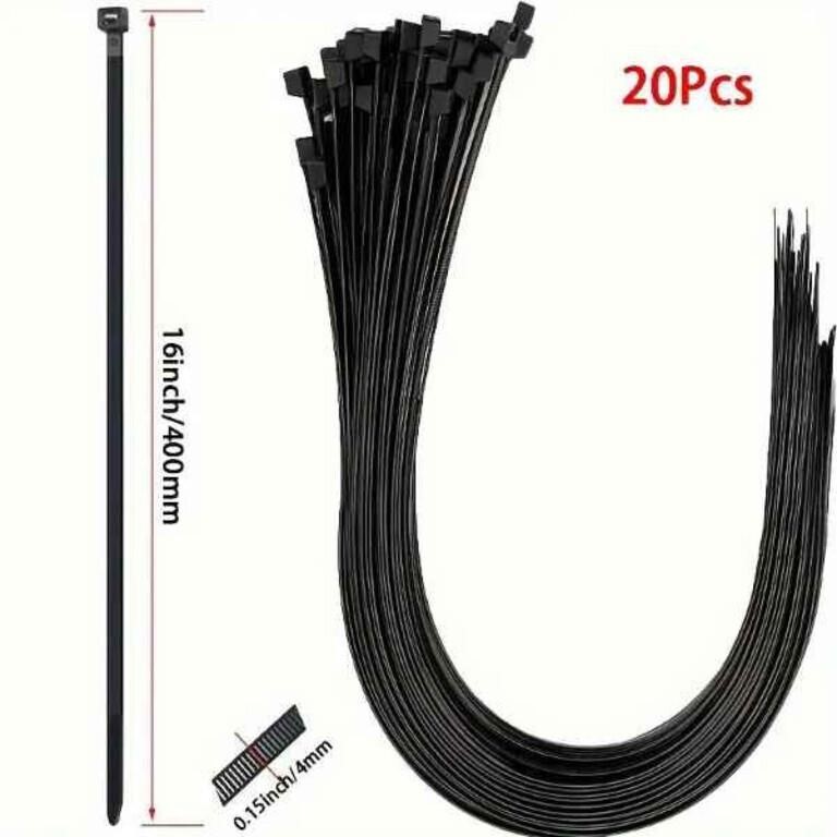 40pcs Self-locking Nylon Cable Tie Plastic Black/h