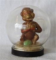 ca. 1950's Majolica-style Monkey in Glass Globe