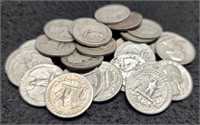 (25) Silver Washington Quarters