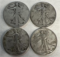 (4) US 1/2 Dollars (Walking Liberty), Silver