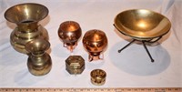 LOT - BRASS SPITTOONS, ETC.