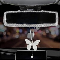 MLOVESIE Bling Rhinestone Car Rear View Mirror,