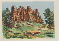 FLORENCE MCCLUNG, RED ROCKS BOULDER, SCREENPRINT