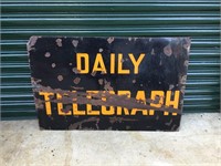 Original Daily Telegraph enamel sign appx 3 x 2 ft