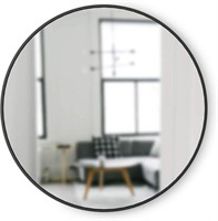 37” Round Wall Mirror with Rubber Frame
