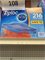 Ziploc quart freezer bags 216 ct