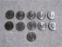 11- 1990's Kennedy Half Dollars