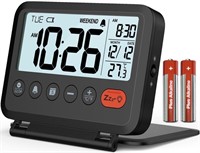 R1877  VOCOO Folding Travel Alarm Clock Black
