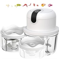 White 3 CUP Electric mini garlic crusher, USB rech