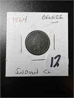 1864 Bronze Indian Head Coin