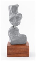 Joan Shapiro Abstract Figural Gray Stone Sculpture