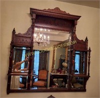 Victorian Mirror with Carved Shelves