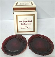 12 Avon Cape Cod Red Dessert Plates in Boxes