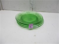 Early Green Glass Sandwich Plates