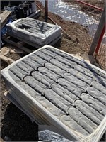Large quantity of charcoal Paving bricks, two