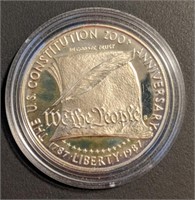 1987 US Mint Commemorative Proof Silver Dollar