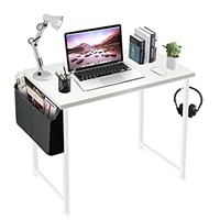 Lufeiya White Small Desk for Bedroom - Student Ki