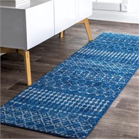 nuLOOM Moroccan Blythe Runner Rug 2'6" x 6' Blue