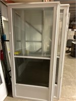 36" RH Half View Storm Door in White