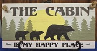 16" by 8" "The Cabin" wood sign